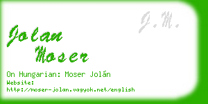 jolan moser business card