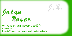 jolan moser business card